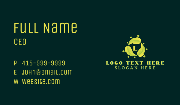 Eco Leaf Environment Business Card Design Image Preview