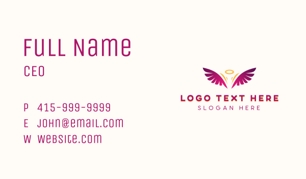 Holistic Angel Wings Business Card Design Image Preview