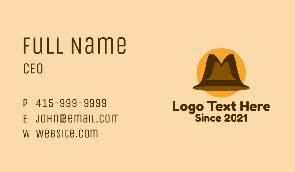 Brown Mountain Hat Business Card Design Image Preview