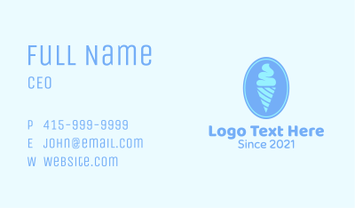 Blue Ice Cream Badge Business Card Image Preview