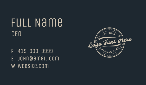 Cursive Store Badge  Business Card Design Image Preview