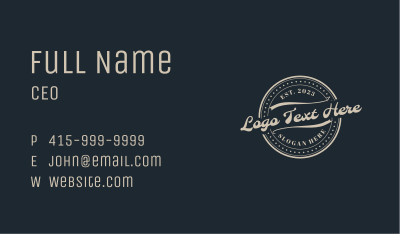 Cursive Store Badge  Business Card Image Preview