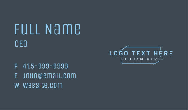 Generic Industry Wordmark Business Card Design Image Preview