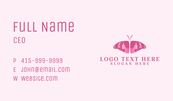 Butterfly Feminine Skincare Business Card Design Image Preview