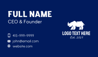 White Rhino Silhouette  Business Card Preview