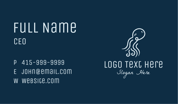 Minimalist Octopus Business Card Design Image Preview