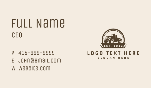 Farm Truck Transport Business Card Design Image Preview