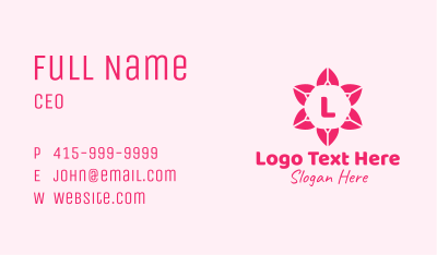 Pink Flower Letter Business Card Image Preview