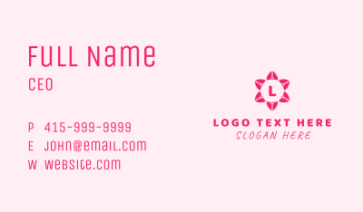 Pink Flower Letter Business Card Image Preview
