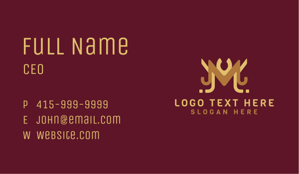 Royal Letter M Hotel Business Card Design Image Preview