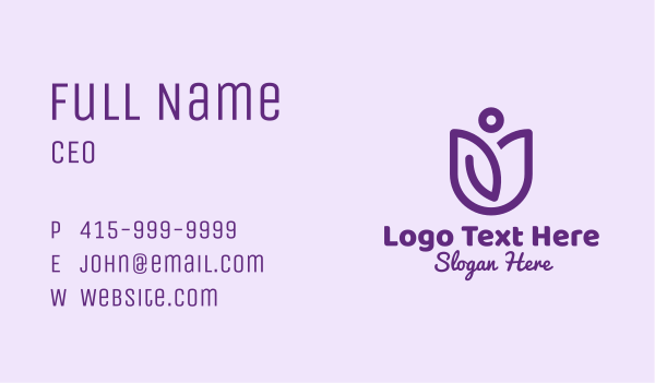 Purple Flower Person  Business Card Design Image Preview