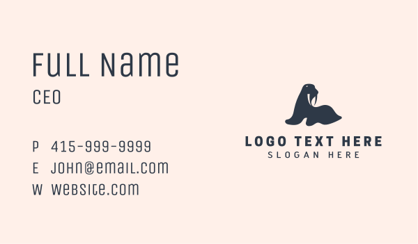 Arctic Walrus Zoo Business Card Design Image Preview