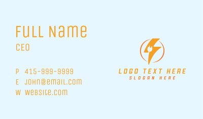 Lightning Plug Electric Charge Business Card Image Preview