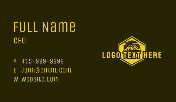 Yellow Mountain Camp Business Card Design Image Preview