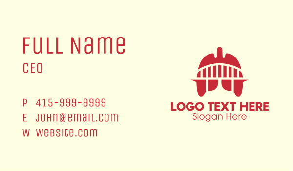 Red Lung Bridge Business Card Design Image Preview