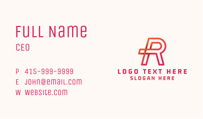 Creative Company Letter R Business Card Image Preview