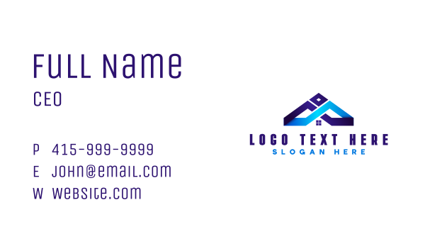 Modern House Roofing Business Card Design Image Preview