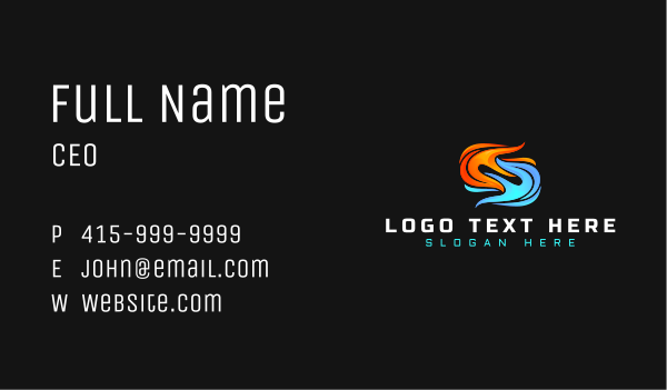 Flame Ice Ventilation Business Card Design Image Preview