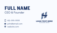 Blue Business Letter H Business Card Design