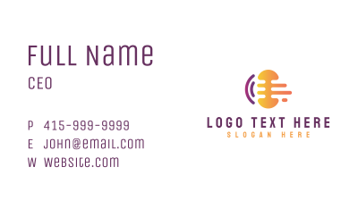 Podcast Radio Announcer Business Card Image Preview