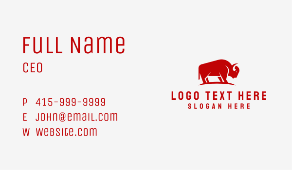 Bison Meat Shop Ranch  Business Card Design Image Preview