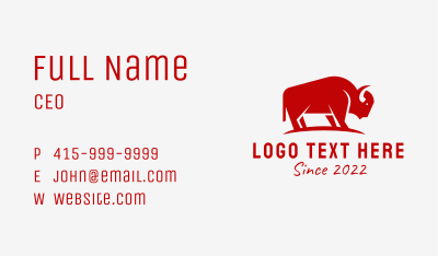 Bison Meat Shop Ranch  Business Card