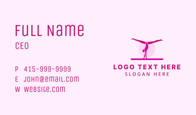 Pink Gymnast Balance Business Card Image Preview