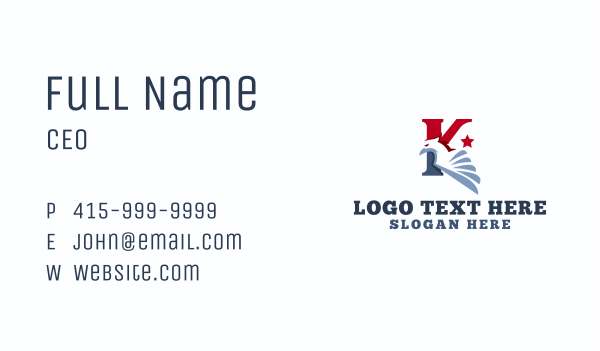 USA Bird Eagle Letter K Business Card Design Image Preview