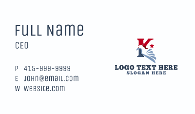 USA Bird Eagle Letter K Business Card Image Preview