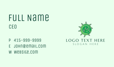 Green Eco Leaves Business Card Image Preview