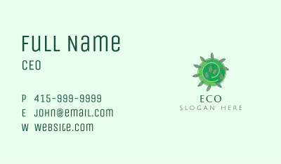 Green Eco Leaves Business Card Image Preview