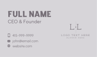 Generic Company Letter Business Card Design