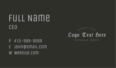 Gothic Bar Wordmark Business Card Image Preview