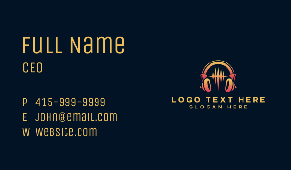 DJ Music Headphone  Business Card Design Image Preview