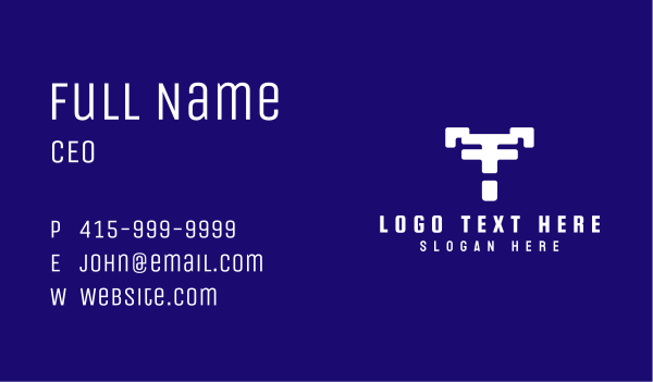 White Modern Letter T Business Card Design Image Preview