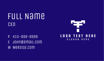 White Modern Letter T Business Card Image Preview