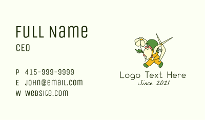 Gnome Gardener Mascot Business Card
