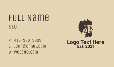 Hipster Beard Man  Business Card Image Preview