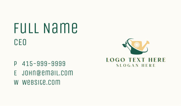 Gardening Watering Can  Business Card Design Image Preview