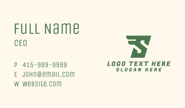 Speedy Winged Letter S Business Card Design Image Preview