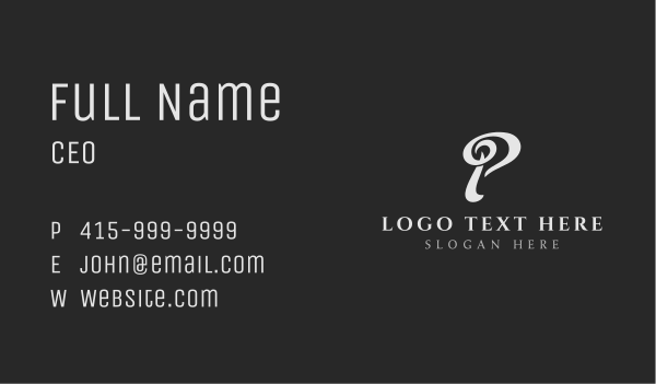 Classic Startup Letter P Business Card Design Image Preview