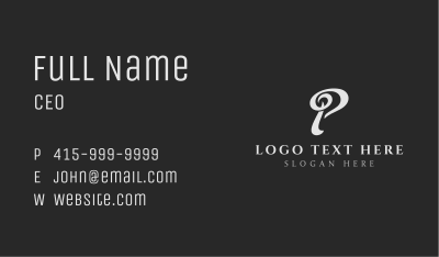 Classic Startup Letter P Business Card Image Preview