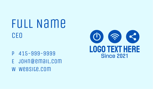 Digital Tech Wordmark Business Card Design Image Preview