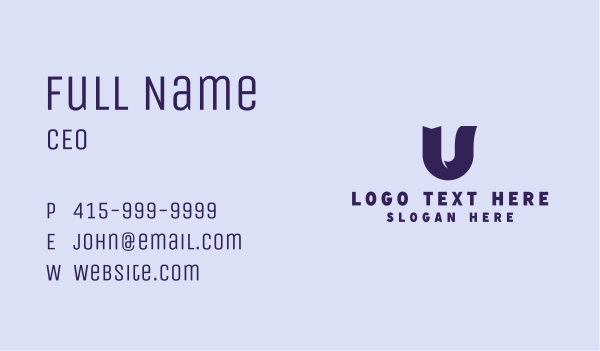 Marketing Insurance Letter U Business Card Design Image Preview