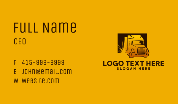 Auto Delivery Truck Business Card Design Image Preview