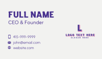 Cute Purple Letter Business Card Image Preview