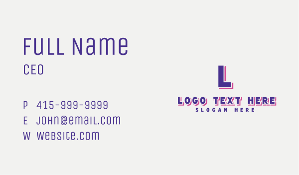 Cute Purple Letter Business Card Design Image Preview