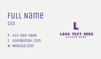 Cute Purple Letter Business Card Image Preview
