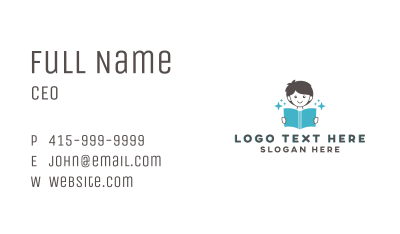 Boy Children Book Business Card Image Preview