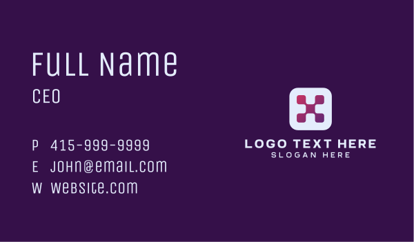 Letter X Application Business Card Design Image Preview